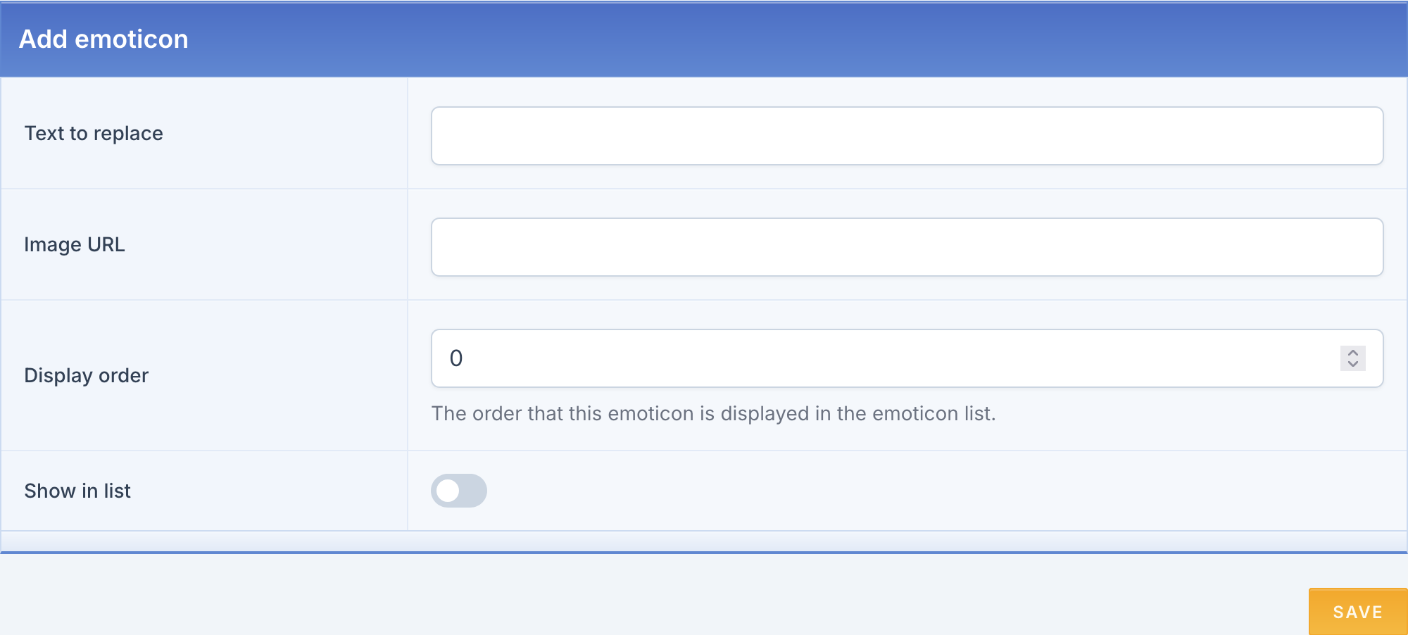 Add Emoticon Form